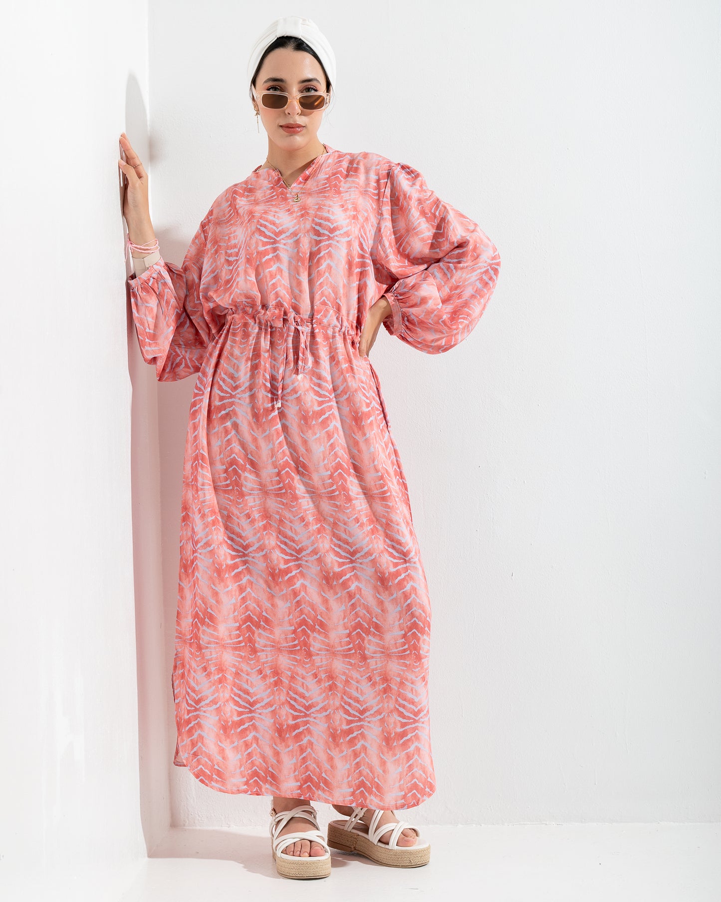 Tropical AURA Pink Summer Dress