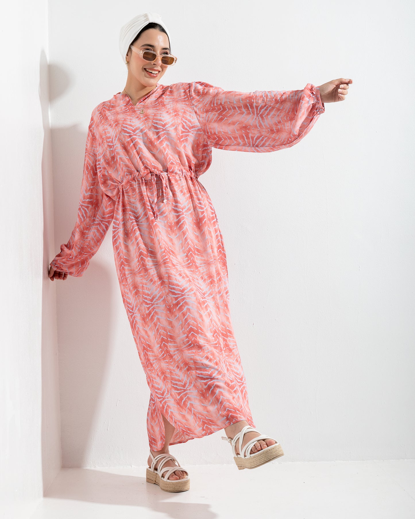 Tropical AURA Pink Summer Dress