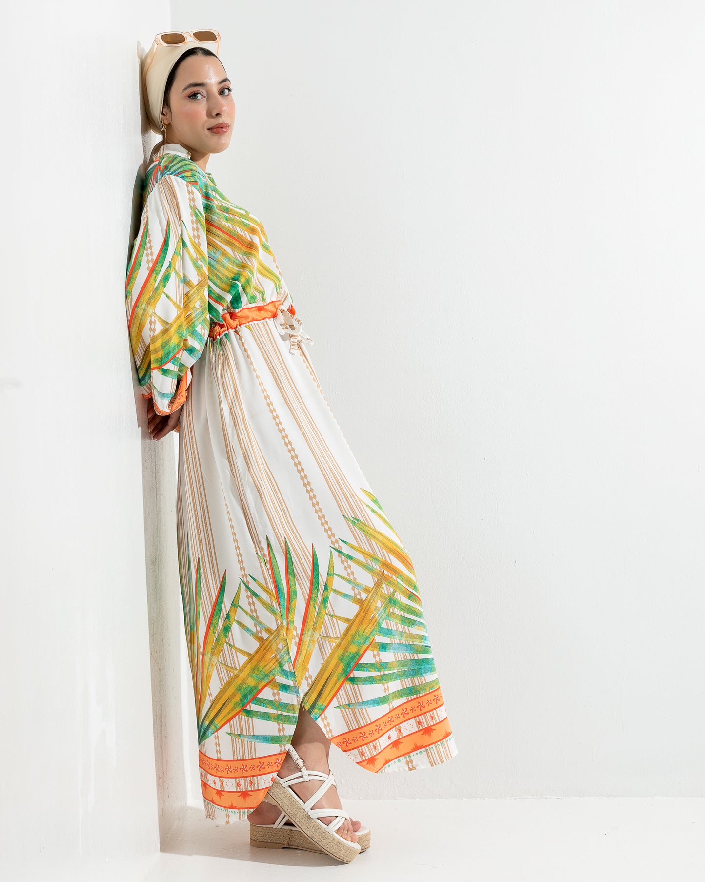 Tropical AURA white summer Dress