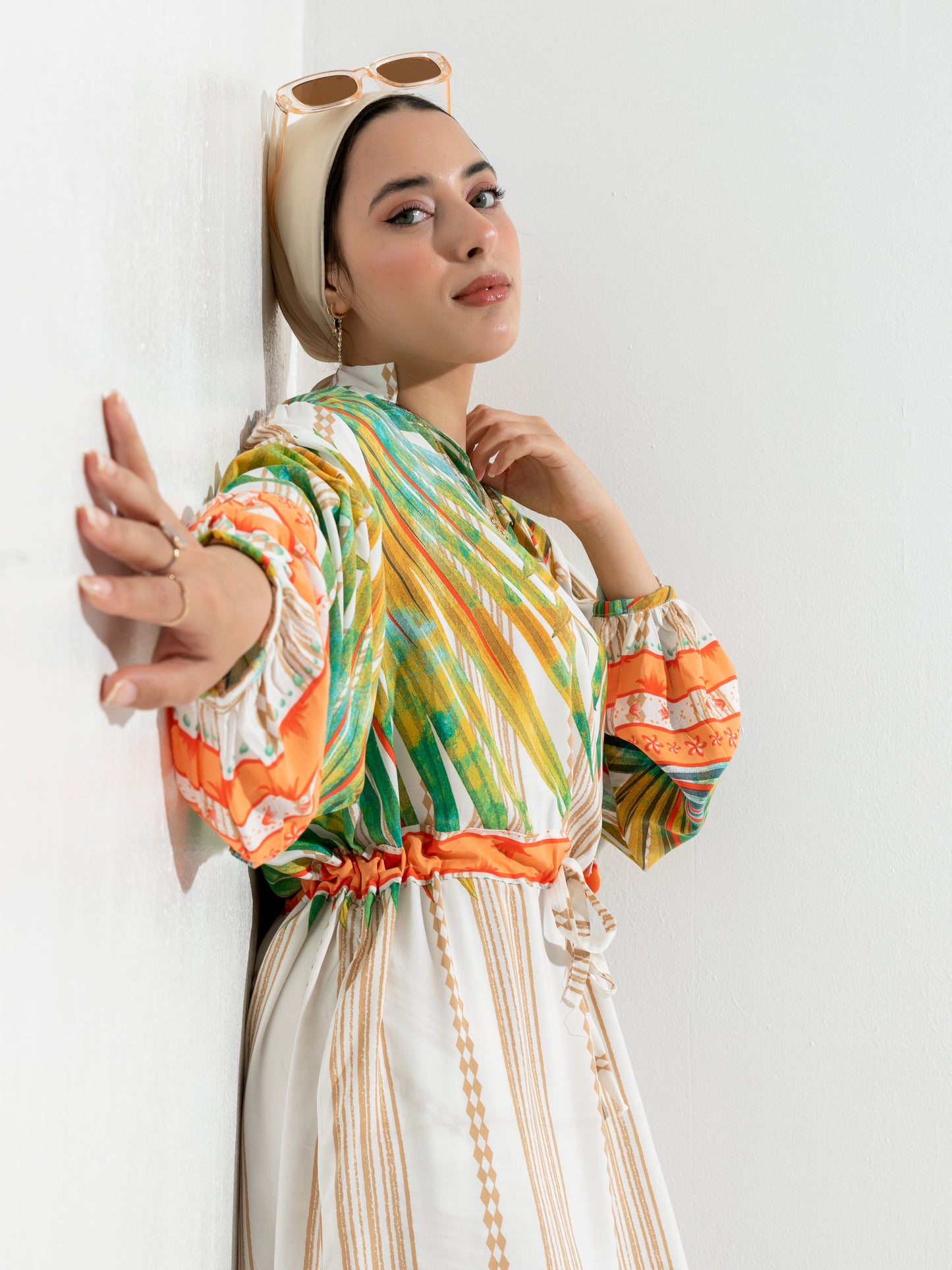 Tropical AURA white summer Dress