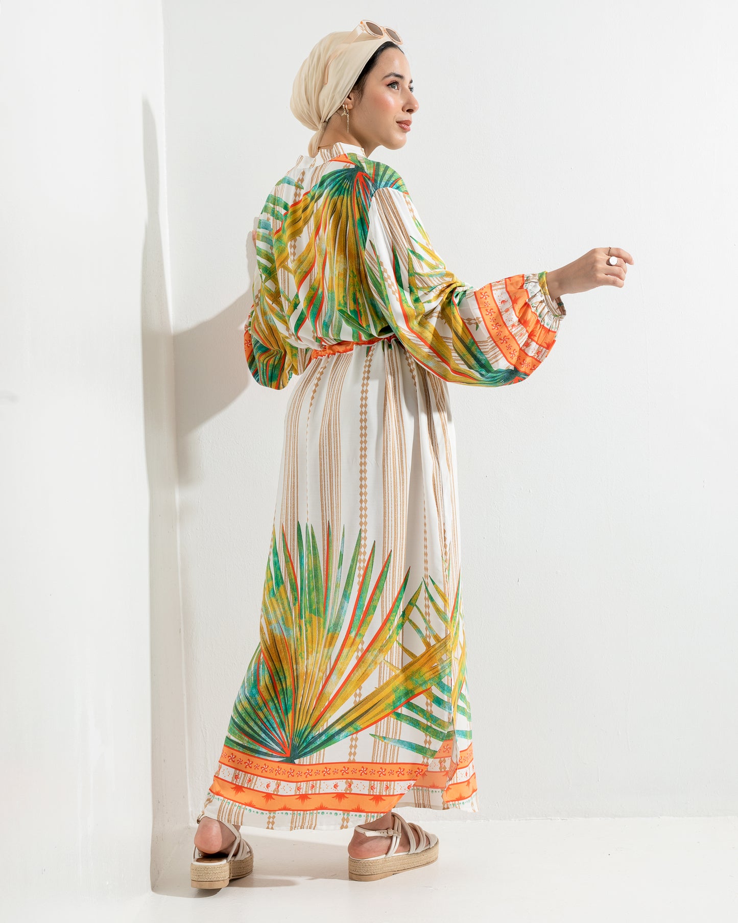 Tropical AURA white summer Dress