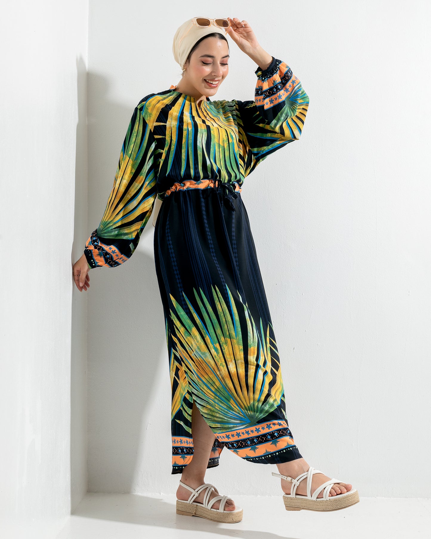 Tropical AURA Black summer Dress