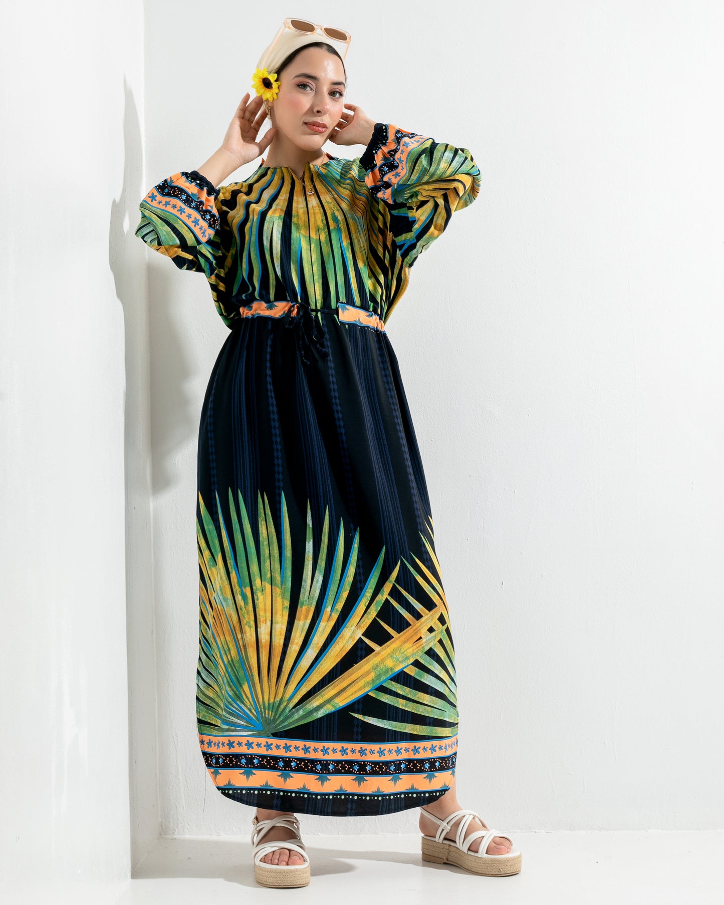 Tropical AURA Black summer Dress