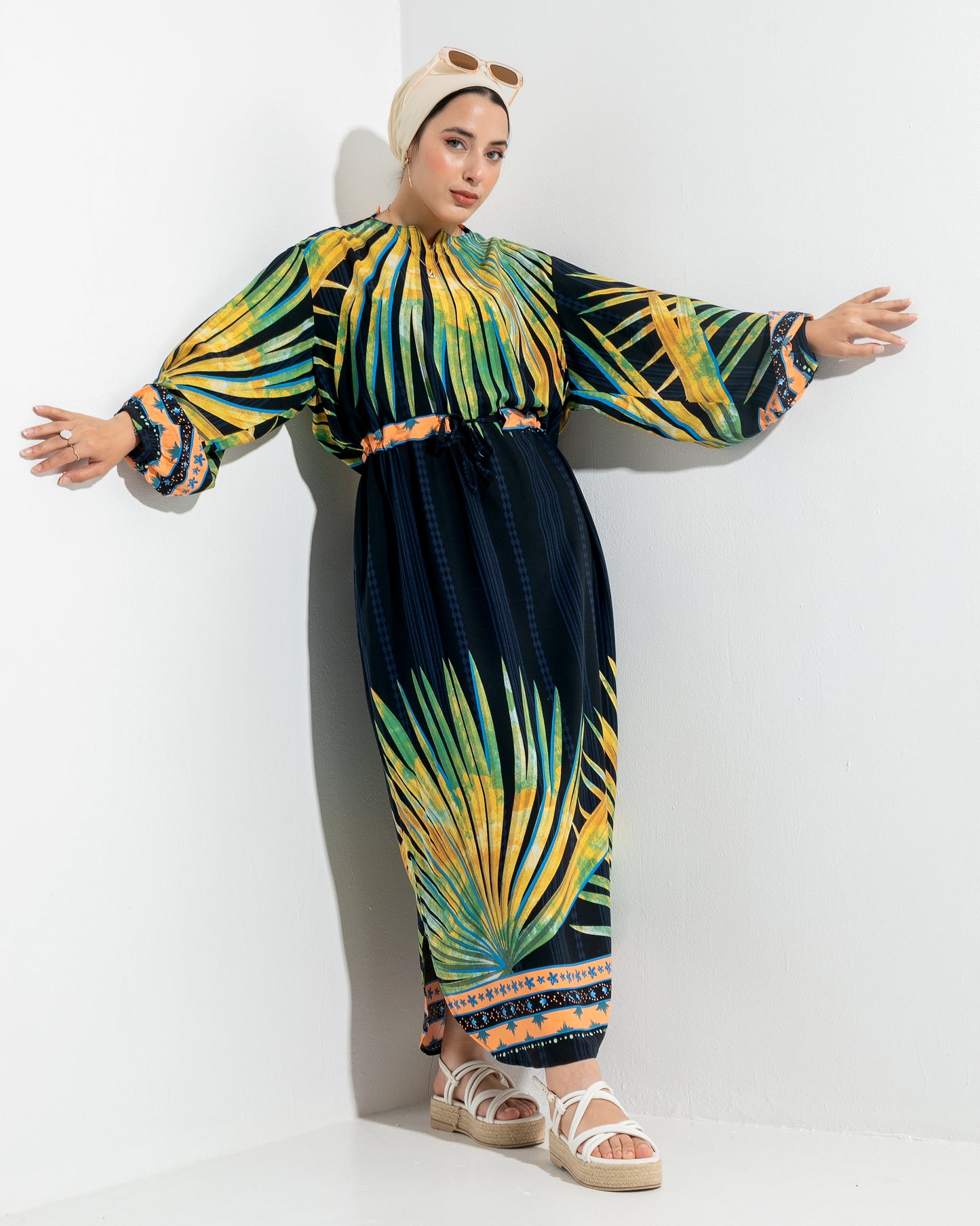 Tropical AURA Black summer Dress