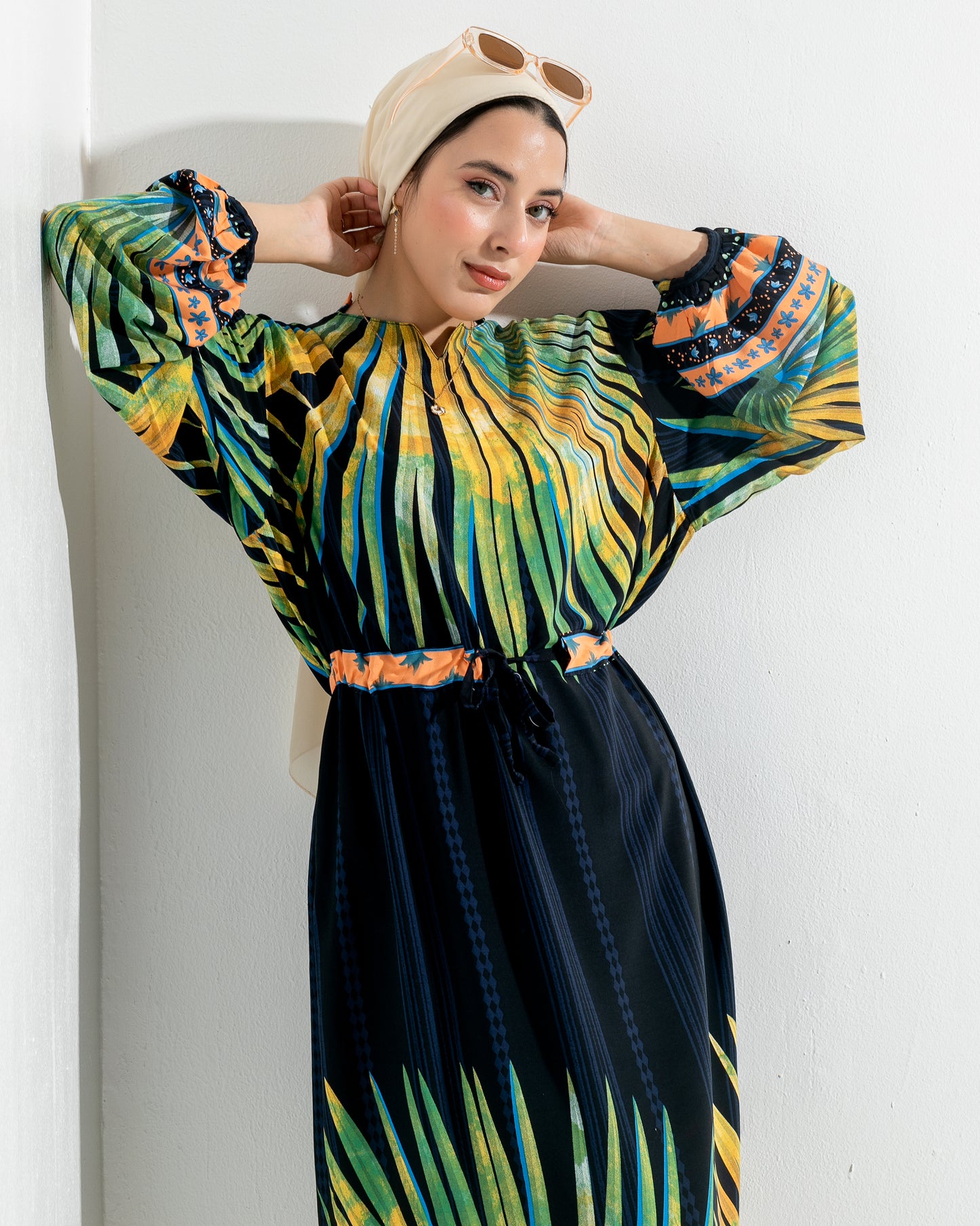 Tropical AURA Black summer Dress