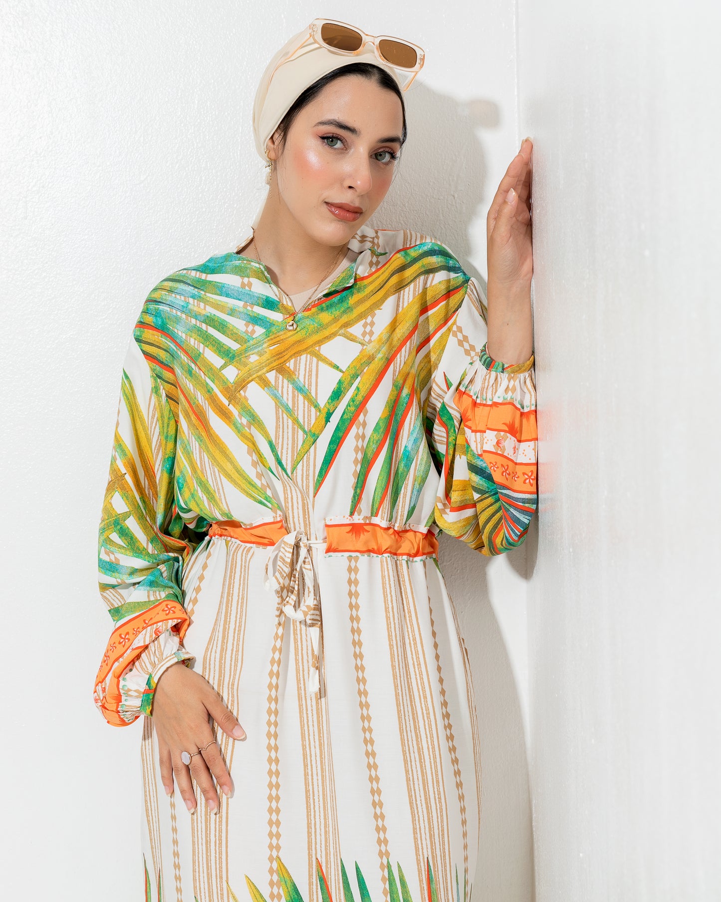 Tropical AURA white summer Dress