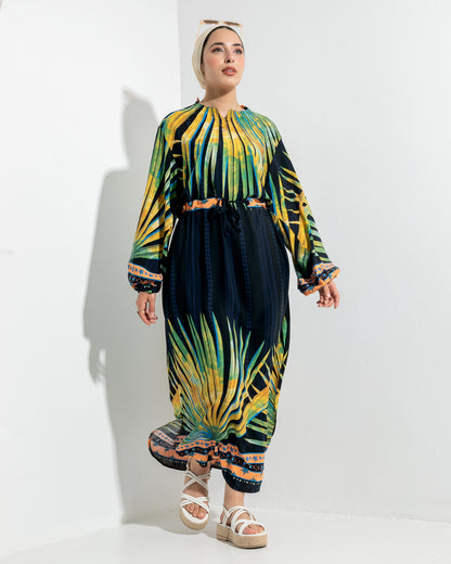 Tropical AURA Black summer Dress