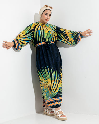 Tropical AURA Black summer Dress