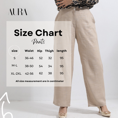 Linen Glow AURA's beig pants
