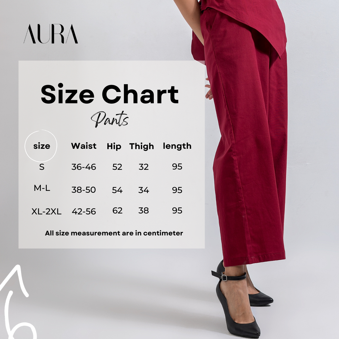 Light  Breeze Linen AURA's burgundy set