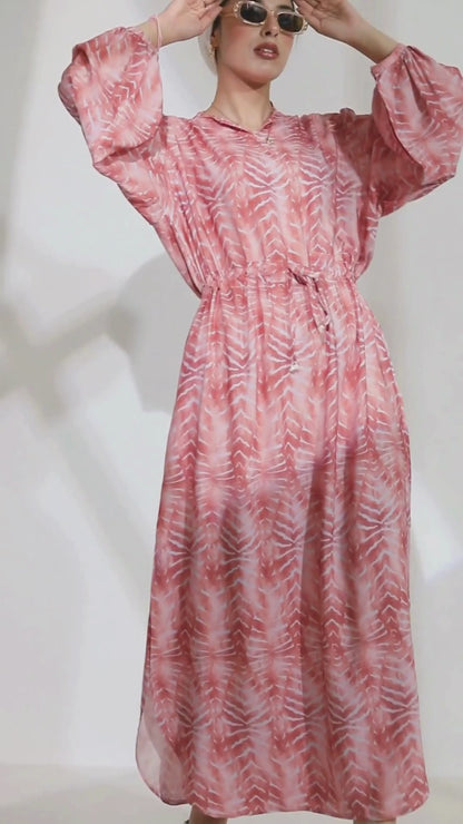 Tropical AURA Pink Summer Dress